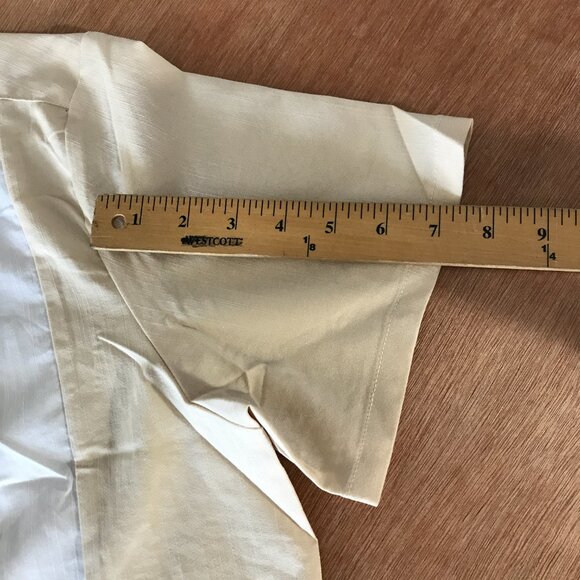 Coofandy Shirt Men L Beige Striped Button Up Short Sleeve Collared Preppy 18000 - Picture 9 of 10